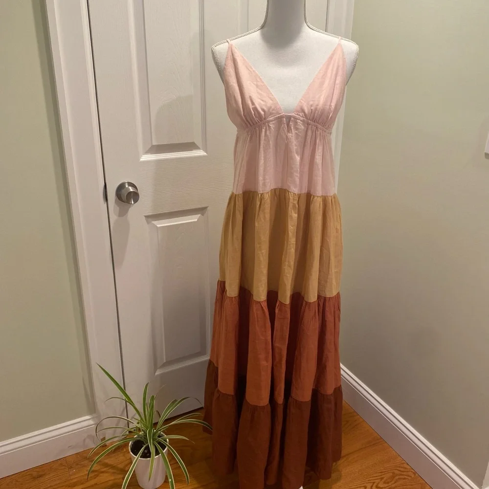 New By Anthropologie Colorblock Maxi Dress Size L - Picture 10 of 15